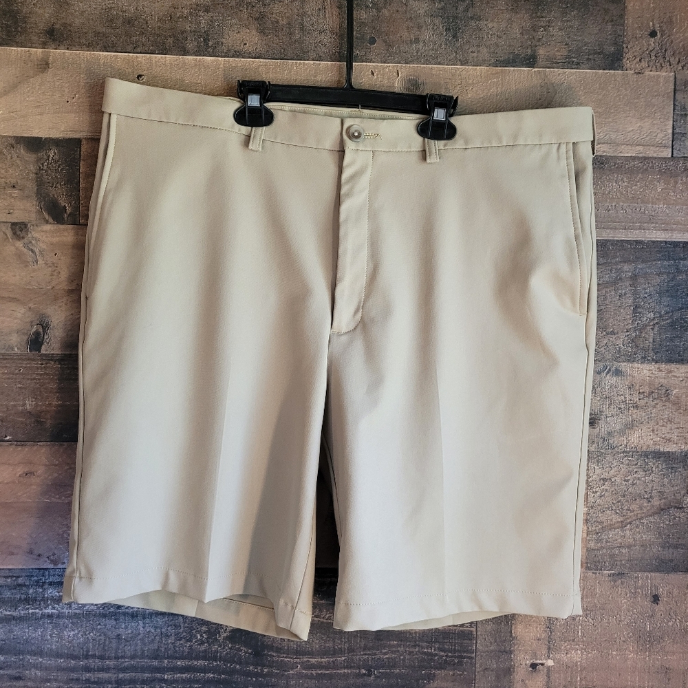 Mens Size 40 Brown Pro Golf Dri-Fit Stretch Flex Waist Cool 18 Pro Khaki
